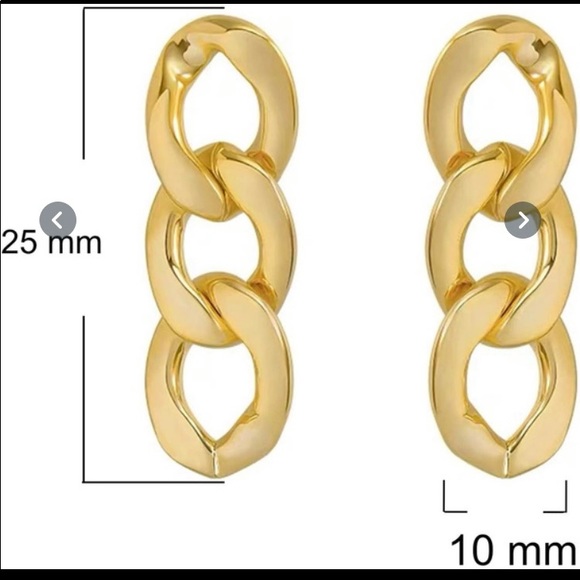 Chunky Curb link chain drop earrings - Picture 4 of 4